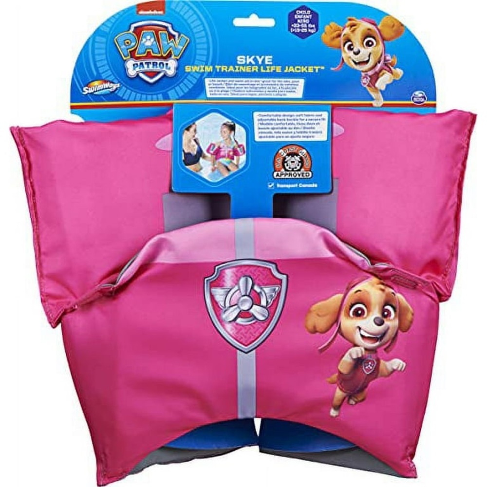 SwimWays Nickelodeon Paw Patrol Skye Swim Trainer Pink Life Jacket